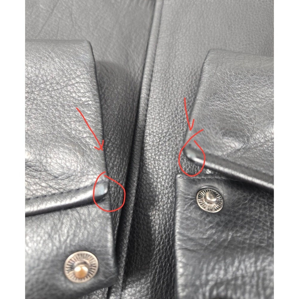 Brooks Brothers Mens Black Pebbled Leather Car Coat Button Front Jacket Small - Picture 7 of 14
